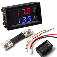 ราคา DC0 100V 50A LED DC Dual Display Digital Voltmeter Ammeter พร้อม Shunt ขนาด 50A (623760766)