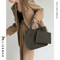 ราคา LIKEBAG กระเปาสพายหญิงกระเป๋าสานกระเป๋าสะพายกระเป๋าไนลอนความจุขนาดใหญ่กระเป๋าถือกระเป๋าทอกระเป๋าคลัทช์ (4896784127)