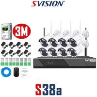 ราคา SVISION ชุดกล้องวงจรปิดไร้สาย 4 8CH บันทึกเสียงได้ กลางคืนภาพสี กล้องwifiไร้สาย กันน้ำ กล้องวงจรปิด ไร้ สาย กล้องวงจรปิด wifi แถมอุปกรณ์ติดตั้ง (16392361271)