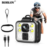 ราคา BOBLOV Wearable Action Camera With Head Strap 1080P Body Worn Camera IR Night Vision Video Recorder With LED Light For Cycling home running fishing (16282116497)