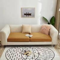 ราคา ผ้าหุ้มเบาะโซฟาผ้าไหมน้ำแข็ง1 4Seatผ้าคลุมเบาะโซฟายืดได้สีล้วนสำหรับเปลี่ยนป้องกันปลอกหุ้ม1ชิ้น (14802570875)
