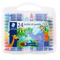 ราคา สีชอล์ค Staedtler Jumbo Oil Pastel 12 24สี กล่องพลาสติกอย่างดี แถมกบเหลาสีในกล่อง (4790916488)
