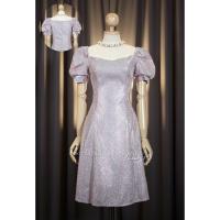 ราคา พร้อมส่ง LUXURY707 เดรสสั้นกลิตเตอร์วิบวับ แขนตุ๊กตา ทรงอกหัวใจ LX9568 (13527241326)