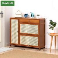 ราคา YEYA ชั้นวางรองเท้า ไม้ไผ่แท้ แบบบานเปิดประตู ตู้รองเท้า ตู้เก็บรองเท้า ชั้นรองเท้า ที่วางรองเท้า ตู้วางรองเท้า ตู้ไม้ ชั้นวางไม้ ชั้นวาชุดประกอบแร็ครองเท้าง่ายๆกันฝุ่นชั้นเก็บของประตูครัวเรือนหอพักชั