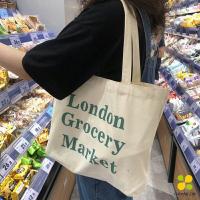 ราคา CLM กระเป๋า ผ้าแคนวาสแฟชั่นสไตล์ เกาหลี สกรีน อักษร canvas bag (14253087499)