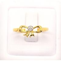 ราคา Happy Jewelry แหวนเพชรของแท้ เม็ดเดี่ยว โบว์ น่ารักๆ ทองแท้ 9k 37 5 ขายได้ จำนำได้ ME809 (16953536353)
