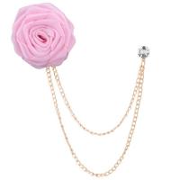 ราคา เข็มกลัด รูปดอกไม้ สําหรับติดเสื้อสูท งานแต่งงาน Wedding Brooches Cloth Art Hand Made Rose Flower Brooch Lapel Pin Badge Tassel Chain Mens Suit Accessories (19308208733)