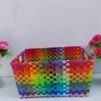 ราคา ตระกร้าสาน เส้นพลาสติกสาน ตะกร้าสานพลาสติก ตระกร้าจ่ายตลาด ตะกร้าใส่ผ้า ตระกร้าใส่ของ ตระกร้า ตะกร้าสาน หูเจาะ (12293825930)