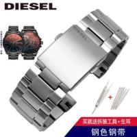 ราคา Suitable for Diesel Diesel Steel Band Watch Strap Male DZ4318 DZ7305 Black Stainless Steel Metal Bracelet 26 28mm (19482754203)