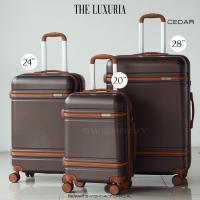 ราคา Pology กระเป๋าเดินทางล้อลาก รุ่น The Luxuria S01 ขนาด 20 24 28 นิ้ว วัสดุ PC คาดด้วยสายหนัง สวยเรียบหรู รุ่นพรีเมี่ยม (20362113539)