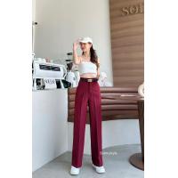 ราคา Sistory Barbie basic กางเกงทำงานผู้หญิงเอวสูง ผ้าทิ้งตัว ไม่เป็นขน (19250451406)