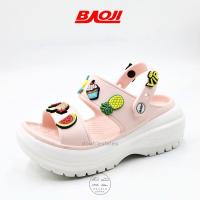 ราคา ลิขสิทธิ์แท้ Baoji Clog Jibbitz รองเท้าแตะ แบบสวม ผู้หญิง พื้นหนา เสริมโฟม BO37 117 (15063380011)