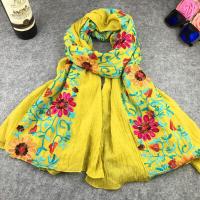 ราคา niubi ผ้าพันคอคอตตอนลินินปักลายดอกอินเดียนเนปาลีผ้าคลุมไหล่ (20393793019)