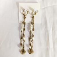 ราคา ต่างหูพู่ยาวฝังก้างปลาป้ายสี่เหลี่ยมมุกประดับพู่รูปตัวทียุคกลางส่วนบุคคลสำหรับสไตล์วินเทจ (18783652846)