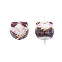 ราคา ลูกปัดแมวให้โชคเซรามิกหลากสีสันเพ้นท์ลายทำมือ1ชิ้น15มม เครื่องรางรูปแมวนำโชคน่ารักสำหรับเครื่องประดับกำไล DIY อุปกรณ์ทำหัตถกรรม (20234315576)