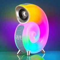 ราคา Multifunctional Conch Bluetooth Speaker APP Control RGB Atmosphere Light Alarm Clock Home Subwoofer for 15 14 Samsung S23 (20627079285)
