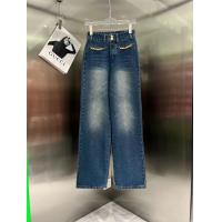 ราคา กางเกงยีนขายาวทรงขาตรงCELINE DENIM PANTS WITH CHAIN LOGO (20841205458)