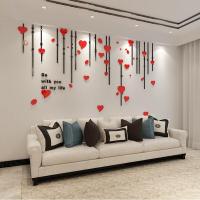 ราคา Love 3D Acrylic Wall Stickers Living Room Entrance Bedroom TV Background Wall Decoration Self adhesive Paper Wall Stickers (10324033047)