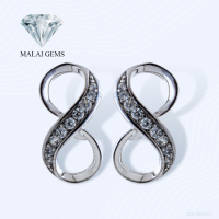ราคา Malai Gems ต่างหู infinity อินฟินิตี้ ต่างหูเพชร เงินแท้ Silver 925 เพชรสวิส CZ เคลือบทองคำขาว รุ่น 225 E09064 แถมกล่อง (10598106310)