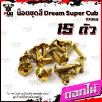 ราคา น็อตชุดสีดรีมดรีม110i ปี 2018 1ชุด 15 ตัว น๊อตชุดสีDreamDream110iSuper Cub ตากลม น็อตเฟรมดรีม น็อตดรีม น็อตสแตนเลส (16443516824)