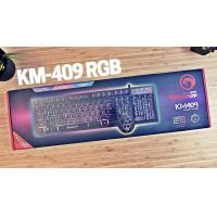 ราคา MARVO GAMING KEYBOARD MOUSE รุ่น KM 409 คีย์บอร์ดRainbow และเมาส์6ปุ่มมีไฟ7สี แป้นพิมพ์ ไทย อังกฤษ (6794338506)