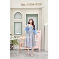 ราคา ชุดเดรสลายดอกสาวอวบ (20186354607)