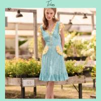 ราคา Tohns Mix Flower Print Dress ชุดเดรสสั้นแขนกุดผ้าคอตตอนพิมพ์ลาย (17342533494)