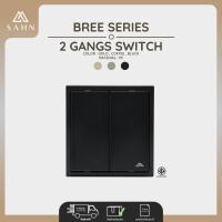 ราคา Switch SAHN สวิทช์ไฟ 2 ช่อง กลางทาง รุ่น Bree Series B023 ดีไซน์สวยงาม และทันสมัย (6512558806)