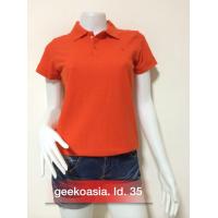 ราคา เสื้อโปโลหญิง ตรากวางแท้ Geeko สีส้มแสด หญิง (1667598453)