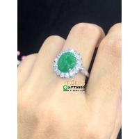 ราคา แหวนหยก แหวนเงินแท้ ชุบทองคำขาว หยกแท้ YTG 9082 (17470139591)