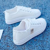 ราคา CODkuo0186 Womens White Sneakers Korean Style Vintage Casual Shoes Harajuku Ulzzang Street Fashion Sports Shoes Bahan Canvas (19710289879)