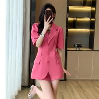 ราคา เสื้อสูทแขนสั้นแฟชั่นชุดสูทแขนสั้นสำหรับผู้หญิงปี 2023 กางเกงขาสั้นชุดสูทใหม่ชุดสองชิ้น (20877349060)