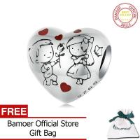 ราคา BAMOER 925จี้สร้อยคอสำหรับเด็กผู้ชายและเครื่องประดับผู้หญิงเงินแท้ลูกปัดรูปหัวใจสำหรับผู้หญิง SCC2665เครื่องประดับ DIY (20478585869)