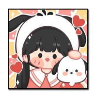 ราคา 20x20cm เซตสาวน้อย DIY ระบายสีตามเลข ผ้าใบขึงกรอบสำหรับระบายสี เฟรมระบายสี (19063710696)