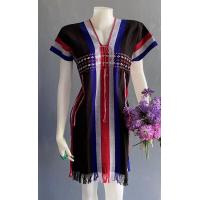 ราคา ชุดเดรสกะเหรี่ยง เสื้อพื้นเมืองหญิง ชุดเดรส ชุดผ้าฝ้ายทอมือ (19273612908)