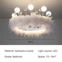 ราคา OSABO โคมไฟระย้าสำหรับห้องนอนขนนกนอร์ดิกโรแมนติกไฟ Led ห้อยติดตกแต่งห้องนั่งเล่นทันสมัย (20591051661)