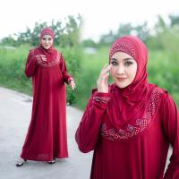 ราคา ชุดเดรสมุสลิมพร้อมผ้าคลุมฮิญาบ ชุดผู้หญิงอิสลาม ดีเทลปักเพชรรีดสุดอลัง สไตล์ตุรกีทรงสวยหรู IM36 (20588954264)