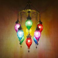 ราคา โคมระย้าไฟเพดานแก้วสีสันสดใสสไตล์ย้อนยุคแก้วสีแตกร้านร้านอาหารบาร์คาเฟ่แสงไฟที่ห้อยไฟเจ็ดสี (20969703136)