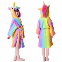 ราคา เสื้อคลุมอาบน้ำยูนิคอร์น Kigurumi สำหรับเด็กผู้หญิงชุดนอนรุ้งยูนิคอร์นดาวชุดคลุมอาบน้ำมีฮู้ดลายการ์ตูนชุดนอนคอสเพลย์สัตว์ (7409954211)