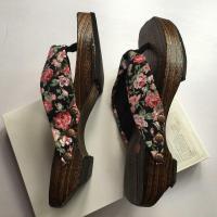 ราคา ชุดกิโมโนผู้หญิงสไตล์โบราณแบบใหม่ฤดูร้อนแมทช์ลุคง่ายรองเท้าแตะไม้สไตล์จีนรองเท้าสเก็ตบอร์ดรองเท้าไม้หูคีบสไตล์ญี่ปุ่น cos (15632641805)