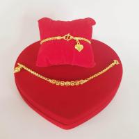 ราคา สร้อยข้อมือผู้หญิง หุ้มทอง ไม่ลอกไม่ดำ หนัก1บาท ลายบล็อก ห้อยหัวใจ สร้อยข้อมือทองปลอม เหมือนจริง (635332827)