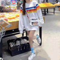 ราคา เสื้อยืดAdidasคอกลมแขนยาวผู้ชายและผู้หญิงสายรุ้ง ฟรีไซส์ เสื้อความยาว70cm หน้าอก110cm (12419971835)