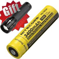 ราคา Nitecore NL1834 18650 3400mah 3 7V Li ion Protected Top With FREE GIFT Flashlight Q5M (15264293499)
