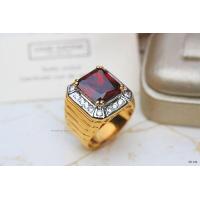ราคา ManeeNopparut มณีณพรัช แหวนชายโกเมนล้อมเพชรCz หุ้มทองคำแท้5ไมครอน RM035 (7502813861)