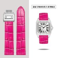 ราคา NEW Suitable for Cartier Santos Santos100 leather strap Santos crocodile pattern leather watch strap cowhide Original (19113145202)