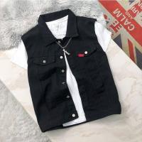 ราคา แจ็กเก็ตยีนส์สำหรับผู้ชายแจ็กเก็ตยีนส์ปกเสื้อเชิ้ตผู้ชายบางเสื้อกั๊กเดนิมแจ็กเก็ตยีนส์แขนกุดเข้ารูปพอดี (17675965490)