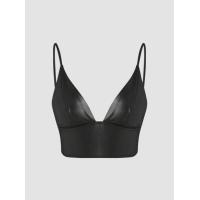 ราคา Cider Cider PU Solid V neck Zip Up Crop Cami Top เสื้อครอปสายเดี่ยวผู้หญิง เสื้อแฟชั่นผญ หนังPU สไตล์เซ็กซี่ (20279269529)