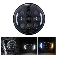 ราคา 45W 5 75 Inch Motorcycle Headlight LED Round Head Light Lamp High Low Beam Projector with DRL Turn Signal Light (18416946004)