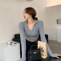 ราคา เสื้อรอปเเฟชั่นเอวลอย เสื้อครอปเเขนยาวผ้านิ่มใส่สบาย เสื้อครอปเเฟชั่น เซ็กซี่นิดๆราคาถูกสุดๆ (16218527446)