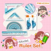 ราคา Pencom Ruler Set ไม้บรรทัดชุดเรขาคณิต 12 แพ็ค (19442297226)